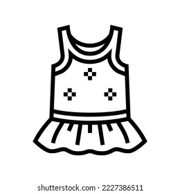 sleeveless tunic girl baby cloth line icon vector. sleeveless tunic girl baby cloth sign. isolated contour symbol black illustration