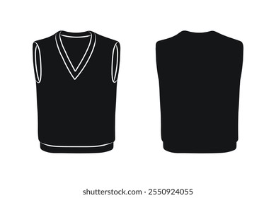 Sleeveless vest, clothing silhouette, men and women wardrobe
