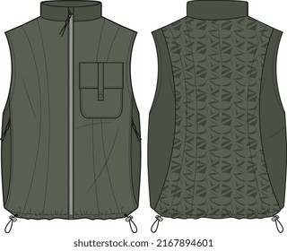 SLEEVELESS VEST FOR MEN AND BOYS OUTER WEAR VECTOR ILLUSTRATION