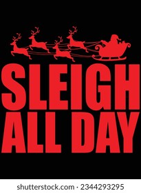 Sleigh all day EPS file for cutting machine. You can edit and print this vector art with EPS editor.