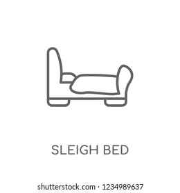 Sleigh bed linear icon. Modern outline Sleigh bed logo concept on white background from Furniture and Household collection. Suitable for use on web apps, mobile apps and print media.
