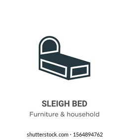 Sleigh bed vector icon on white background. Flat vector sleigh bed icon symbol sign from modern furniture and household collection for mobile concept and web apps design.