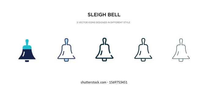 Sleigh Bell Icon In Different Style Vector Illustration. Two Colored And Black Sleigh Bell Vector Icons Designed In Filled, Outline, Line And Stroke Style Can Be Used For Web, Mobile, Ui