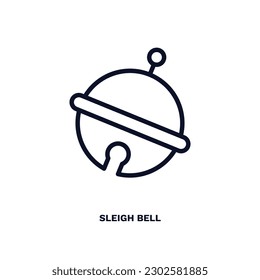 sleigh bell icon. Thin line sleigh bell icon from culture and civilization collection. Outline vector isolated on white background. Editable sleigh bell symbol can be used web and mobile