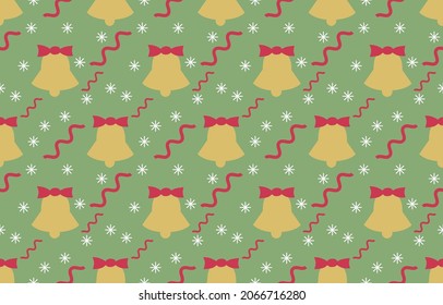 Sleigh bell seamless background, Christmas Vector 