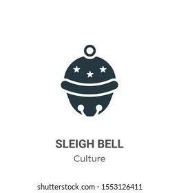 Sleigh Bell Vector Icon On White Background. Flat Vector Sleigh Bell Icon Symbol Sign From Modern Culture Collection For Mobile Concept And Web Apps Design.