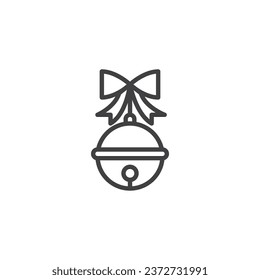 Sleigh Bells line icon. linear style sign for mobile concept and web design. Christmas sleigh bells outline vector icon. Symbol, logo illustration. Vector graphics