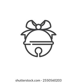 Sleigh Bells line icon. linear style sign for mobile concept and web design. Santa’s sleigh bell outline vector icon. Symbol, logo illustration. Vector graphics