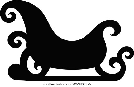 Sleigh Black Silhouette On White Background Stock Vector (Royalty Free ...