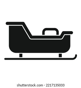 Sleigh carriage icon simple vector. Christmas sledge. Claus gift