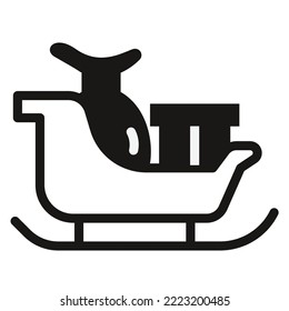 Sleigh christmas black color icon