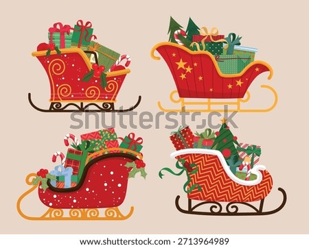 Santa’s Sleigh with Christmas Gifts