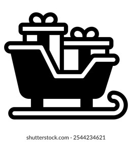 Sleigh christmas vector icon illustration