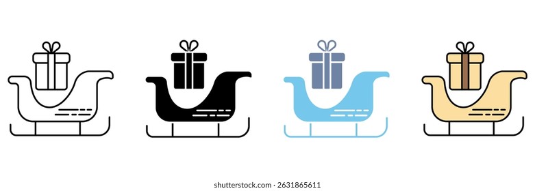 SLEIGH concept line icon. Simple element illustration.