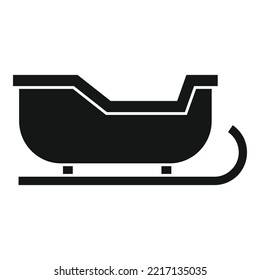 Sleigh gift bag icon simple vector. Santa sledge. Christmas snow