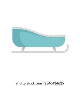 Sleigh gift icon flat vector. Santa sledge. Winter snow isolated