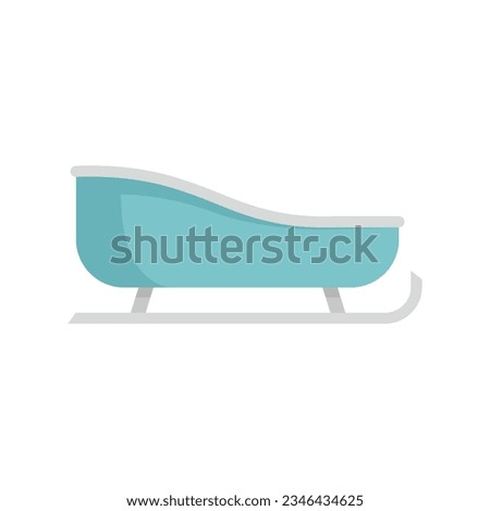Sleigh gift icon flat vector. Santa sledge. Winter snow isolated
