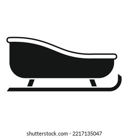 Sleigh gift icon simple vector. Santa sledge. Winter snow