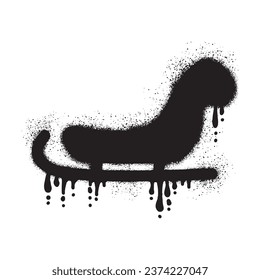 Sleigh graffiti with black spray paint
