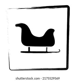 Schlittensymbol. Brush-Rahmen. Vektorgrafik.