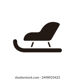 Sleigh icon. Flat silhouette version.