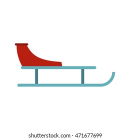 Sleigh icon in flat style isolated on white background. Snow and entertainment symbol