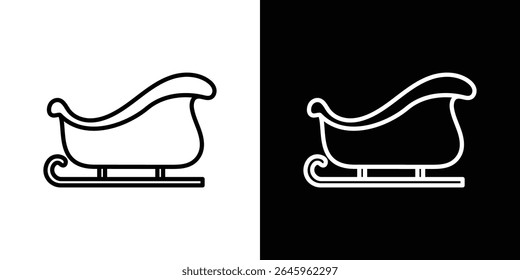 Ícone de trenó Vetor de logotipo de estilo plano. perfeito para designs de IU