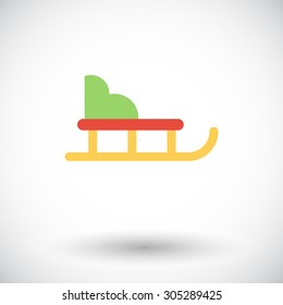 Sleigh icon. Flat vector related icon for web and mobile applications. It can be used as - logo, pictogram, icon, infographic element. Vector Illustration. 