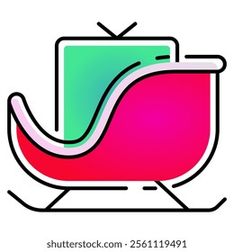 sleigh icon with gradient line style. Suitable for website design, logo, app, UI and etc. Based on the size of the icon in general, so it can be reduced.