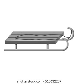 Sleigh icon. Gray monochrome illustration of sleigh vector icon for web design