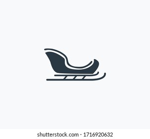 Sleigh icon isolated on clean background. Sleigh icon concept drawing icon in modern style. Vector illustration for your web mobile logo app UI design.