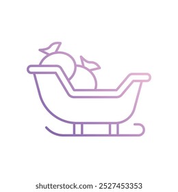Sleigh icon isolated on a white background. Vector illustration.