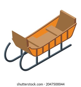 Sleigh icon. Isometric of sleigh vector icon for web design isolated on white background