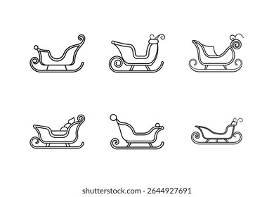 ícone de trenó ilustração vetorial de arte de linha