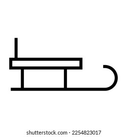 Sleigh icon line isolated on white background. Black flat thin icon on modern outline style. Linear symbol and editable stroke. Simple and pixel perfect stroke vector illustration