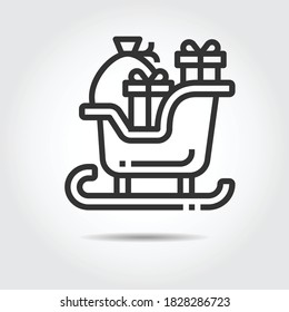 Sleigh Icon Line Vector Illustration