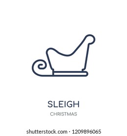 Sleigh icon. Sleigh linear symbol design from Christmas collection. Simple outline element vector illustration on white background.