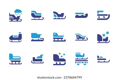 Sleigh icon set. Duotone color. Vector illustration. Containing sleigh, sled, sledge, christmas parade.