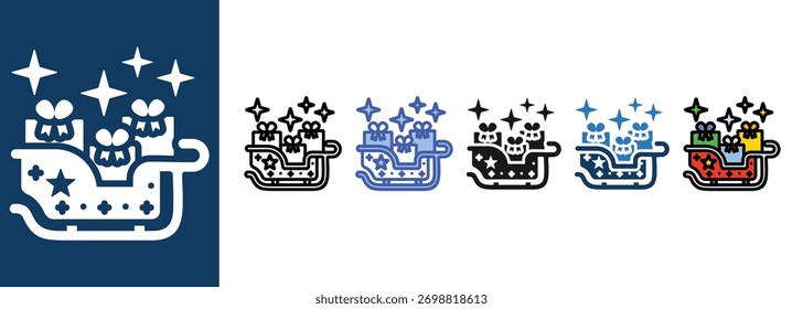 Schlitten Symbol Sets Sammlung Multi-Stil
