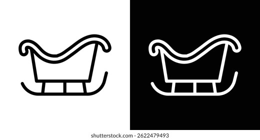 Ícone de trenó forma gráfico simples clipart símbolo. linha fina contorno arte