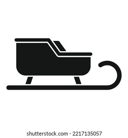 Sleigh icon simple vector. Santa sledge. Christmas sled