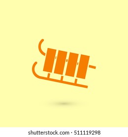 sleigh icon vector, flat design best vector icon