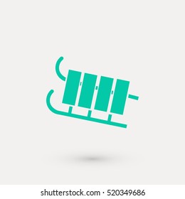 sleigh icon vector, flat design best vector icon