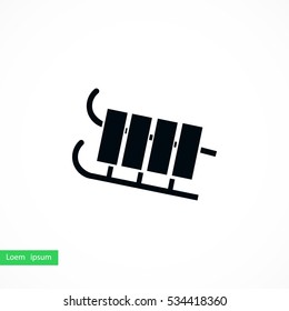 sleigh icon vector, flat design best vector icon