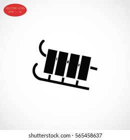 sleigh icon vector, flat design best vector icon
