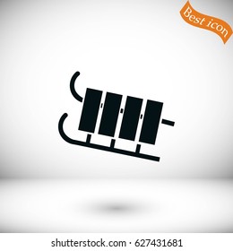 sleigh icon vector, flat design best vector icon