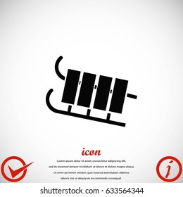 sleigh icon vector, flat design best vector icon
