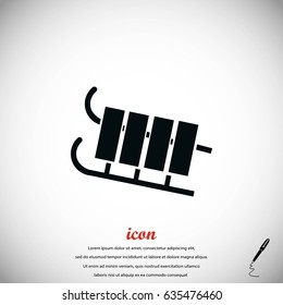sleigh icon vector, flat design best vector icon