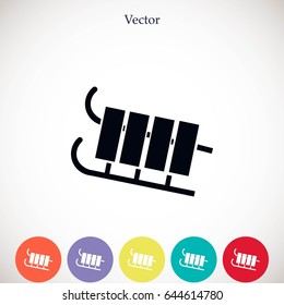 sleigh icon vector, flat design best vector icon