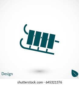sleigh icon vector, flat design best vector icon